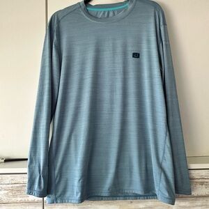 🩵 AVID Blue Performance Long Sleeve Shirt Large Fishing Athletic Tee